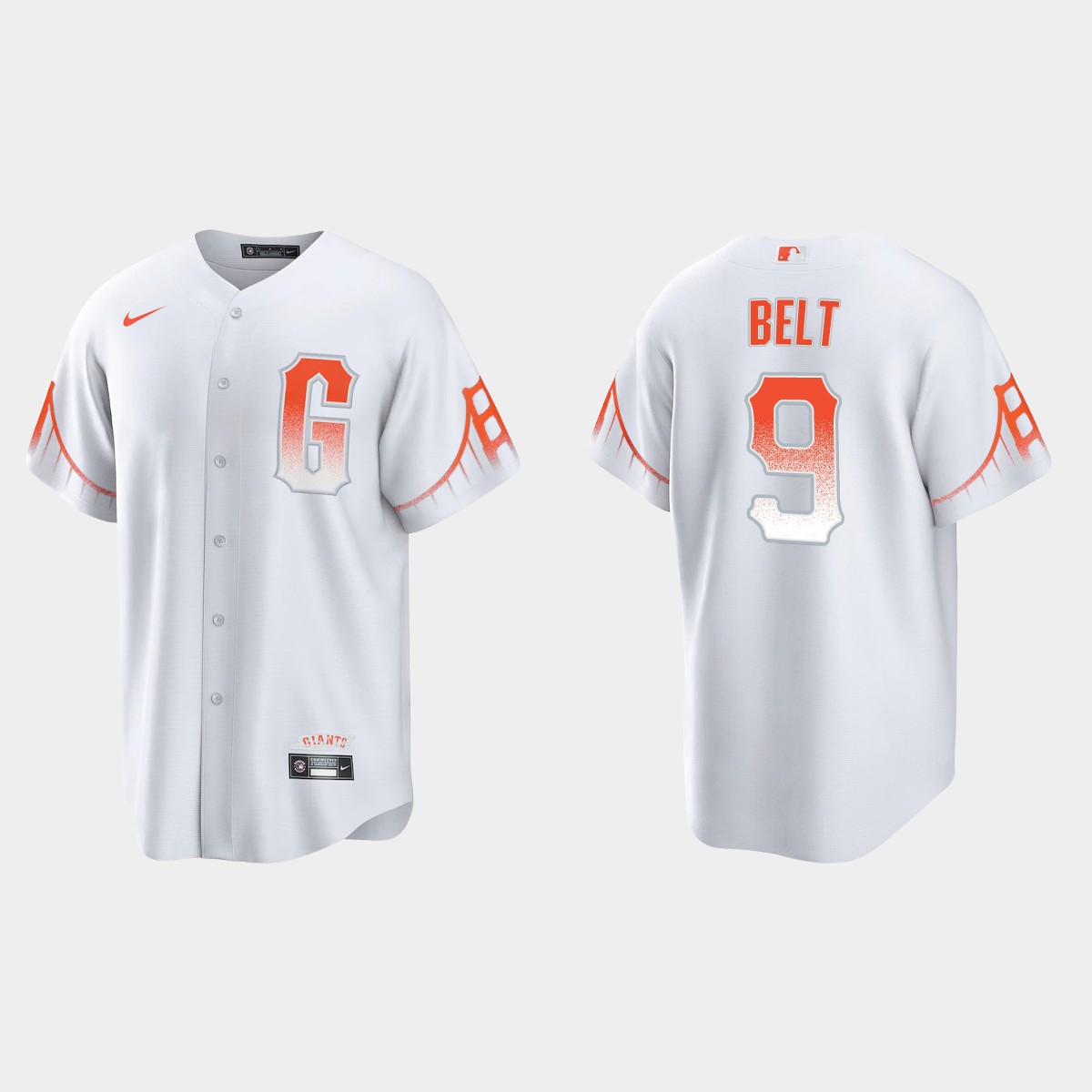 Personalized San Francisco Giants #9 Brandon Belt Men’s 2021 City Connect White Fan’s Version Jersey