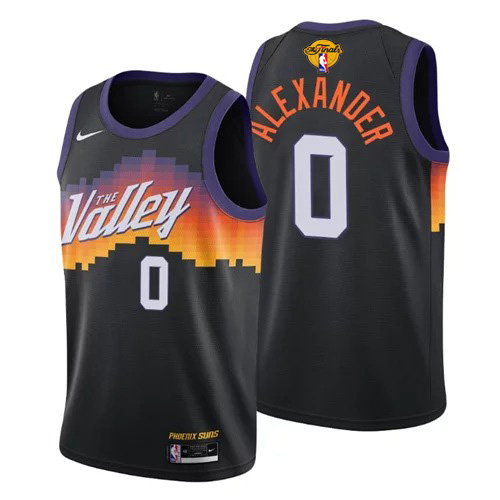 Personalized Suns #0 Ty-Shon Alexander Men’s 2021 NBA Finals Bound City Edition Jersey Black