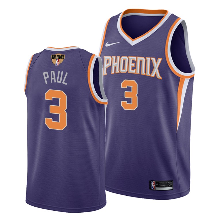 Personalized Suns #3 Chris Paul Men’s 2021 NBA Finals Bound Swingman Icon Edition Jersey Purple