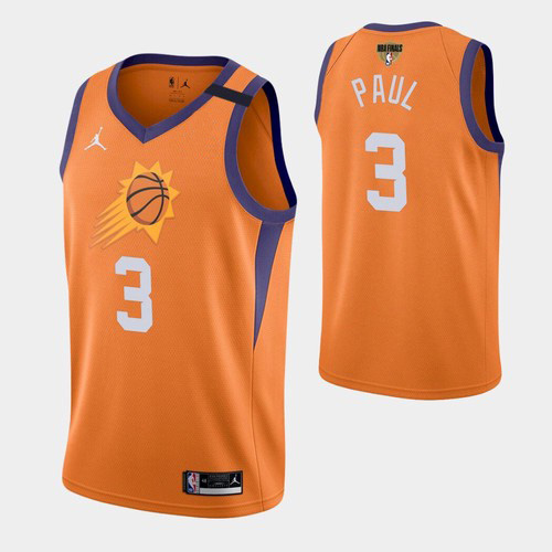 Personalized Phoenix Suns #3 Chris Paul Men’s 2021 NBA Finals Bound Statement Edition NBA Jersey Orange