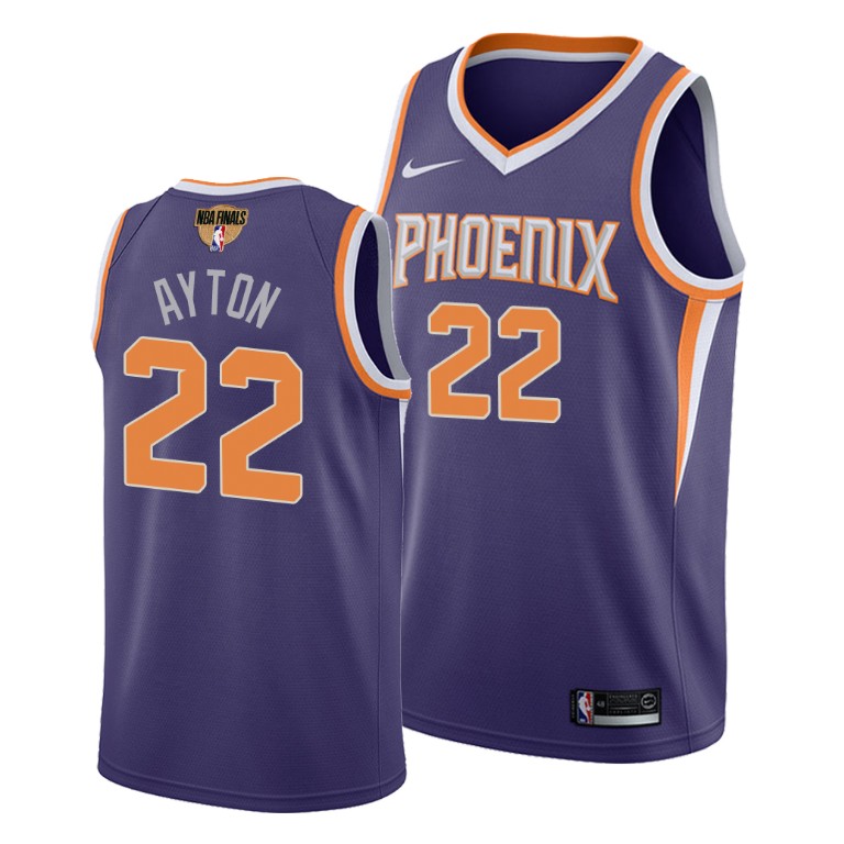 Personalized Suns #22 Deandre Ayton Men’s 2021 NBA Finals Bound Swingman Icon Edition Jersey Purple