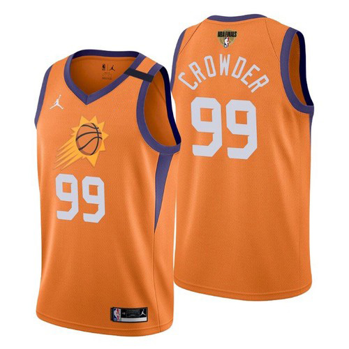 Personalized Phoenix Suns #99 Jae Crowder Men’s 2021 NBA Finals Bound Statement Edition NBA Jersey Orange