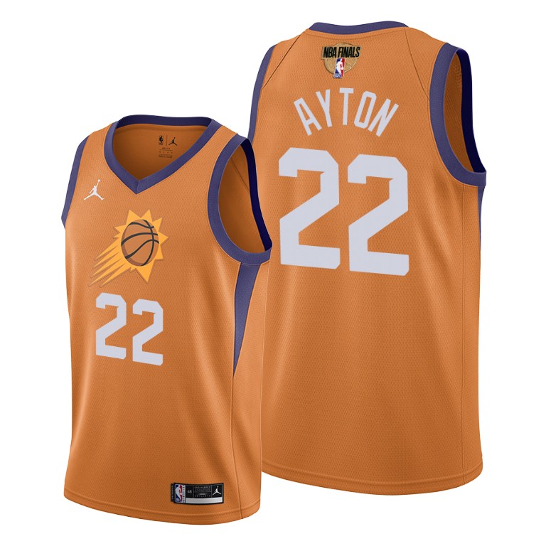 Personalized Phoenix Suns #22 Deandre Ayton Men’s 2021 NBA Finals Bound Statement Edition NBA Jersey Orange