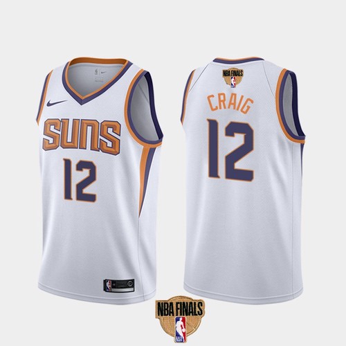 Personalized Suns #12 Torrey Craig Men’s 2021 NBA Finals Bound Swingman Association Edition Jersey White