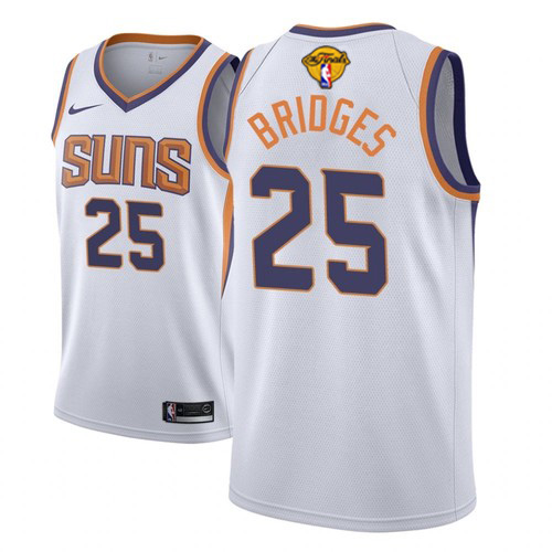 Personalized Suns #25 Mikal Bridges Men’s 2021 NBA Finals Bound Swingman Association Edition Jersey White