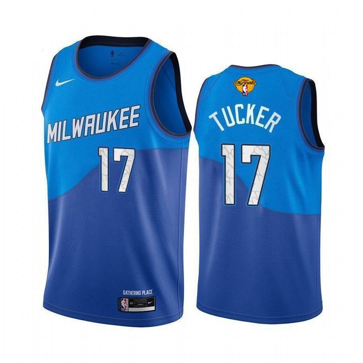 Personalized Bucks #17 P. J. Tucker Men’s 2021 NBA Finals Bound City Edition Jersey Blue