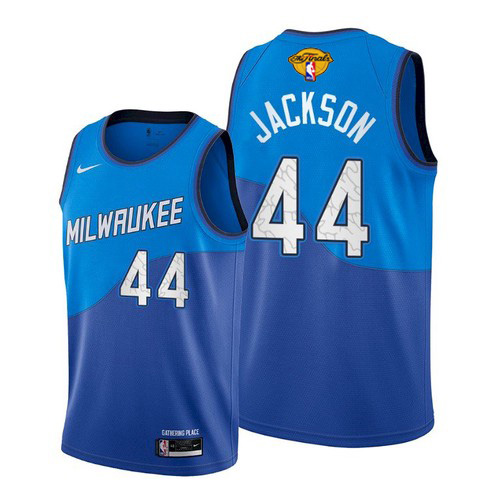 Personalized Bucks #44 Justin Jackson Men’s 2021 NBA Finals Bound City Edition Jersey Blue