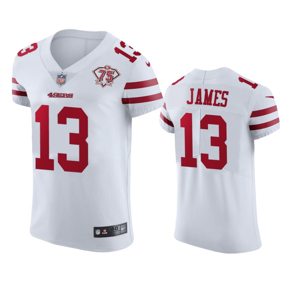Personalized 49ers #13 Richie James White Men’s 75th Anniversary Stitched NFL Untouchable Elite Jersey