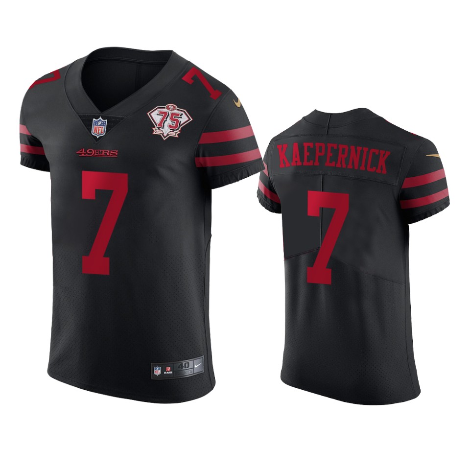 Personalized 49ers #7 Colin Kaepernick Black Alternate Men’s 75th Anniversary Stitched NFL Untouchable Elite Jersey