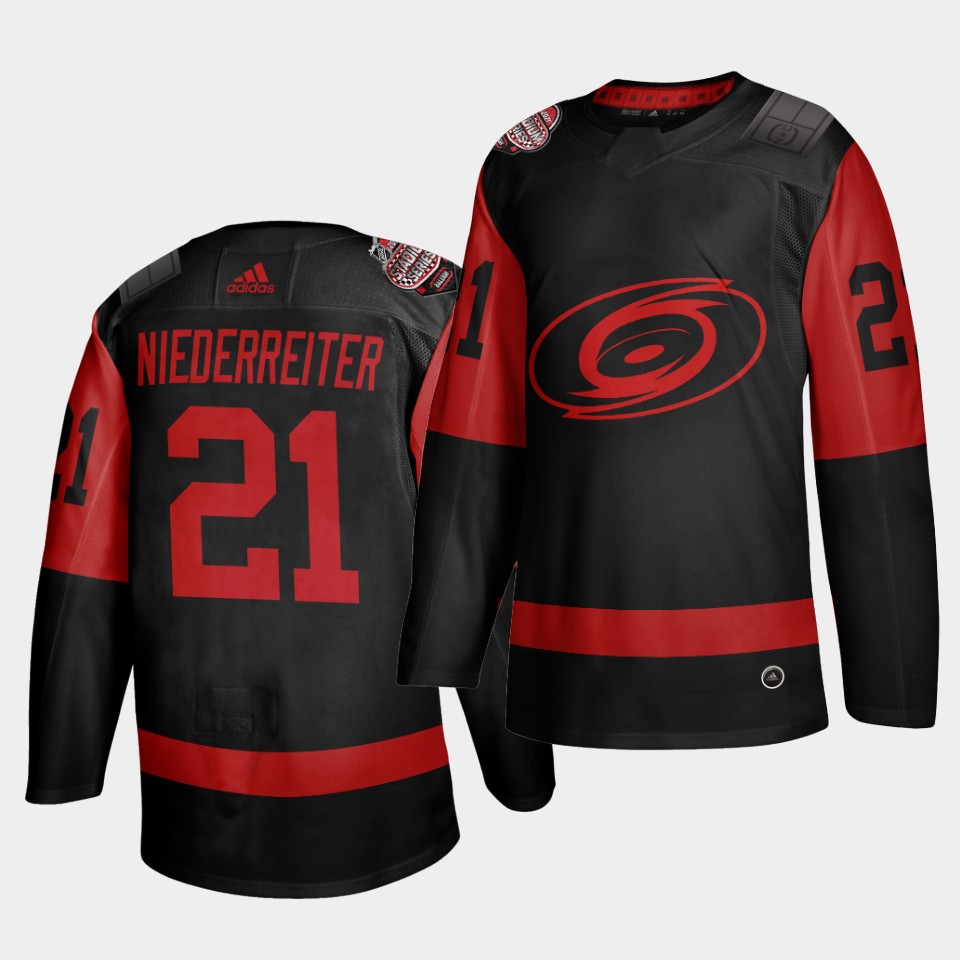 Personalized Carolina Hurricanes #21 Nino Niederreiter Black Men’s 2021 Stadium Series Outdoor Game Jersey