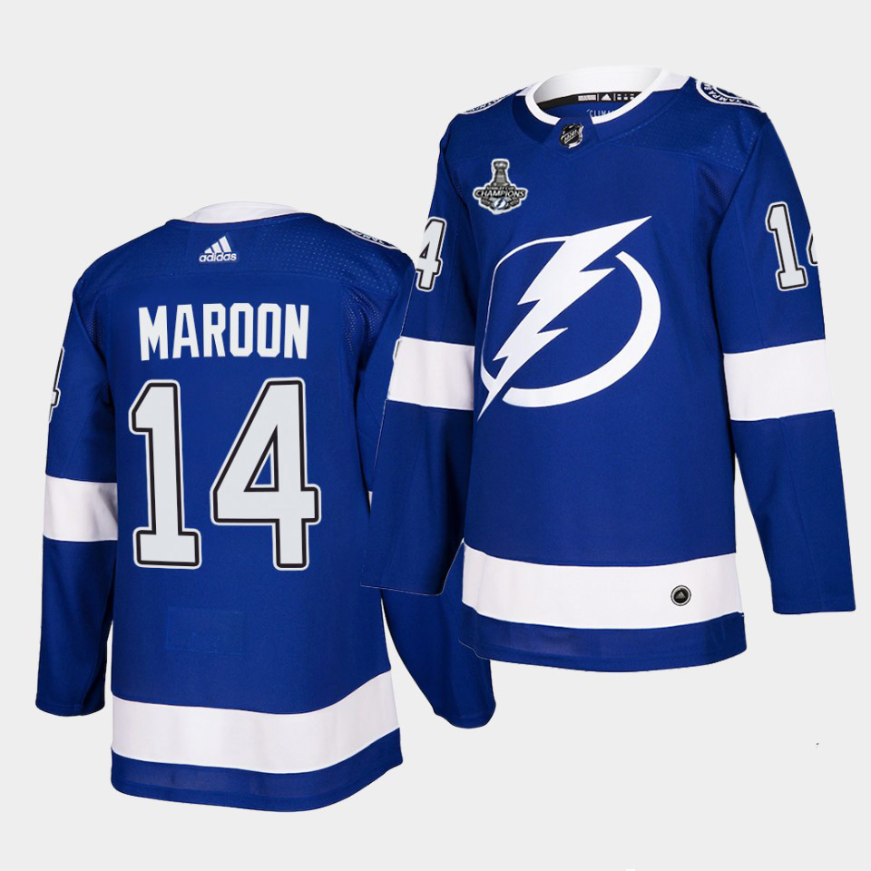 Personalized Lightning #14 Patrick Maroon Blue Home Authentic 2021 Stanley Cup Champions Jersey