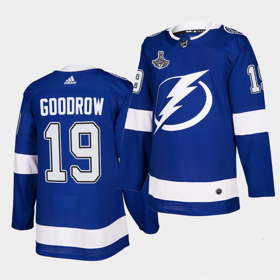 Personalized Lightning #19 Barclay Goodrow Blue Home Authentic 2021 Stanley Cup Champions Jersey
