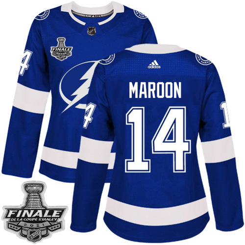 Personalized Lightning #14 Pat Maroon Blue Home Authentic Women’s 2021 NHL Stanley Cup Final Patch Jersey