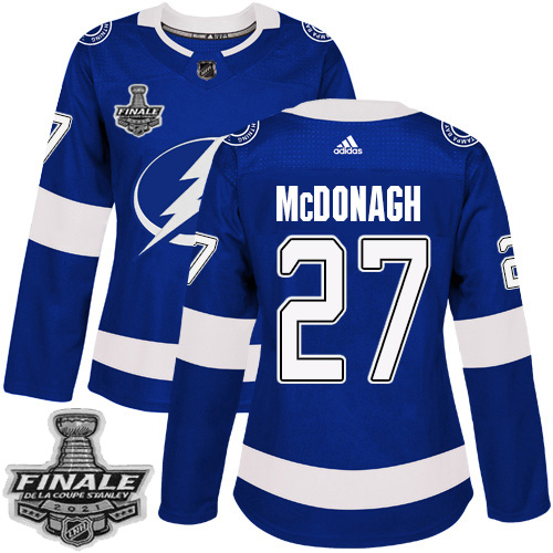 Personalized Lightning #27 Ryan McDonagh Blue Home Authentic Women’s 2021 NHL Stanley Cup Final Patch Jersey