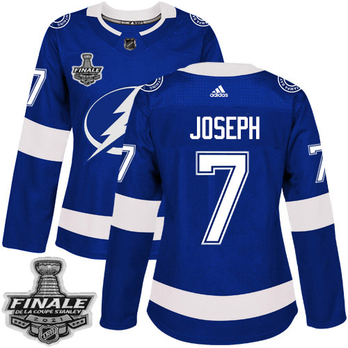 Personalized Lightning #7 Mathieu Joseph Blue Home Authentic Women’s 2021 NHL Stanley Cup Final Patch Jersey
