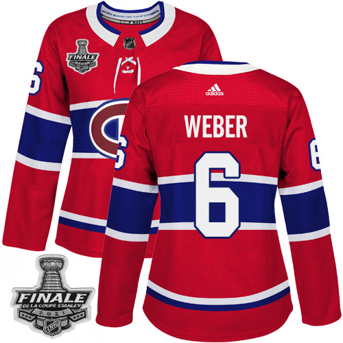 Personalized Canadiens #6 Shea Weber Red Home Authentic Women’s 2021 NHL Stanley Cup Final Patch Jersey