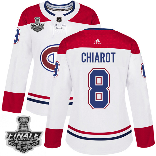 Personalized Canadiens #8 Ben Chiarot White Road Authentic Women’s 2021 NHL Stanley Cup Final Patch Jersey