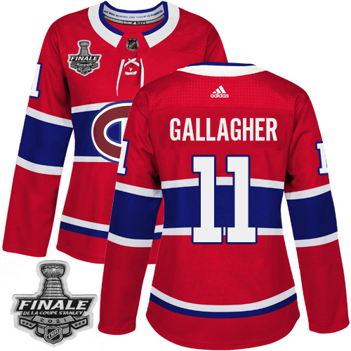 Personalized Canadiens #11 Brendan Gallagher Red Home Authentic Women’s 2021 NHL Stanley Cup Final Patch Jersey