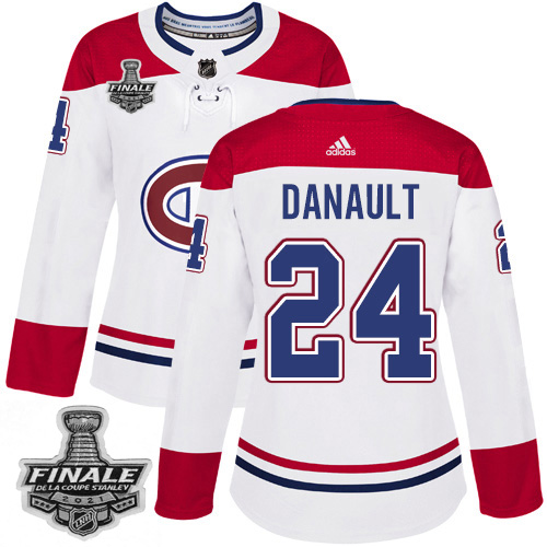 Personalized Canadiens #24 Phillip Danault White Road Authentic Women’s 2021 NHL Stanley Cup Final Patch Jersey