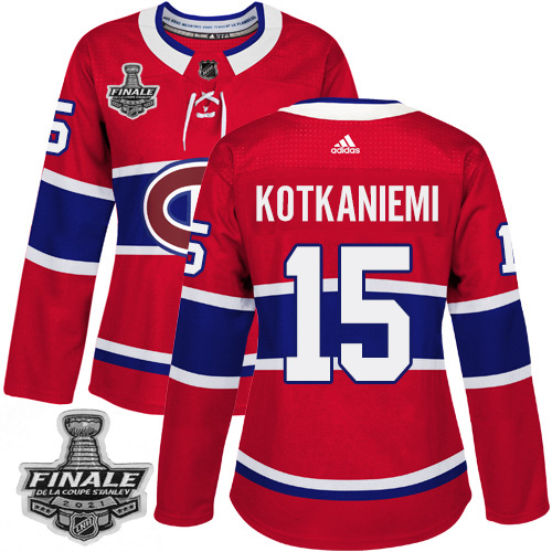 Personalized Canadiens #15 Jesperi Kotkaniemi Red Home Authentic Women’s 2021 NHL Stanley Cup Final Patch Jersey