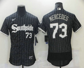 Personalized Men’s Chicago White Sox #73 Yermin Mercedes Black 2021 City Connect Stitched MLB Flex Base Jersey