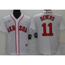 Personalized Men’s Boston Red Sox #11 Rafael Devers White New Cool Base Stitched Jersey
