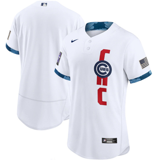 Personalized Chicago Cubs Blank 2021 White All-Star Flex Base Stitched MLB Jersey