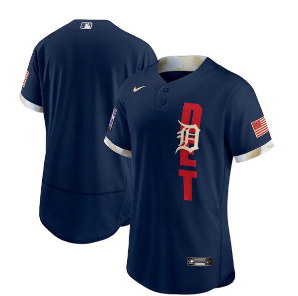 Personalized Detroit Tigers Blank 2021 Navy All-Star Flex Base Stitched MLB Jersey