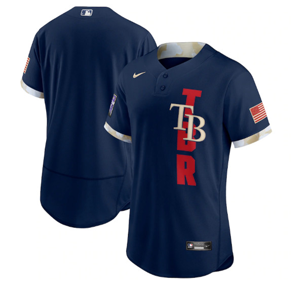 Personalized Tampa Bay Rays Blank 2021 Navy All-Star Flex Base Stitched MLB Jersey