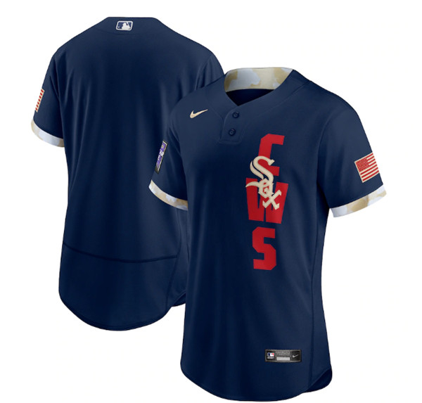 Personalized Chicago White sox Blank 2021 Navy All-Star Flex Base Stitched MLB Jersey