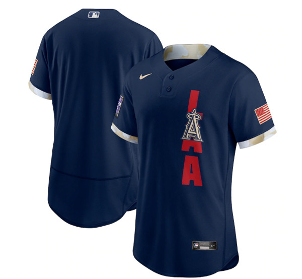 Personalized Los Angeles Angels Blank 2021 Navy All-Star Flex Base Stitched MLB Jersey