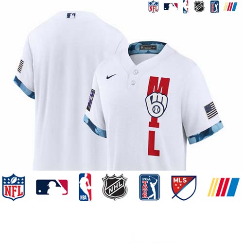 Personalized Men’s Milwaukee Brewers 2021 White All-Star Cool Base Stitched MLB Jersey