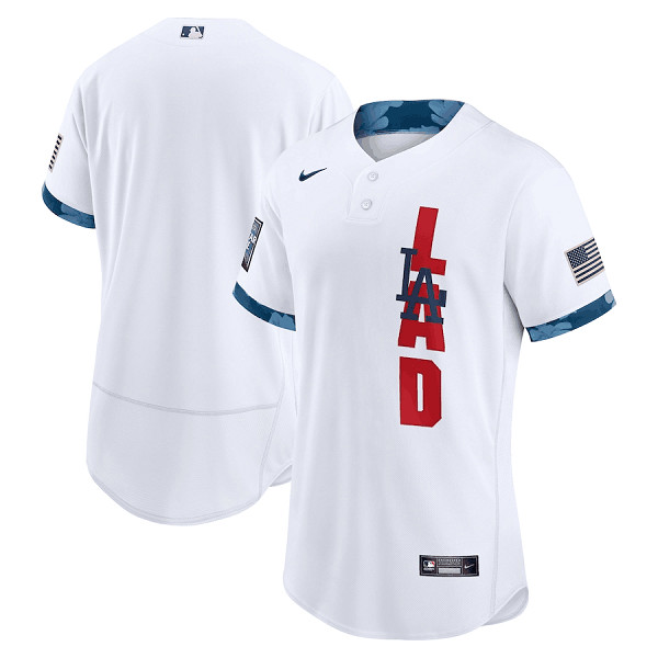 Personalized Los Angeles Dodgers Blank 2021 White All-Star Flex Base Stitched MLB Jersey