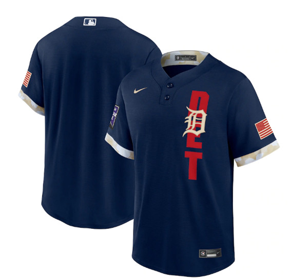 Personalized Men’s Detroit Tigers Blank 2021 Navy All-Star Cool Base Stitched MLB Jersey