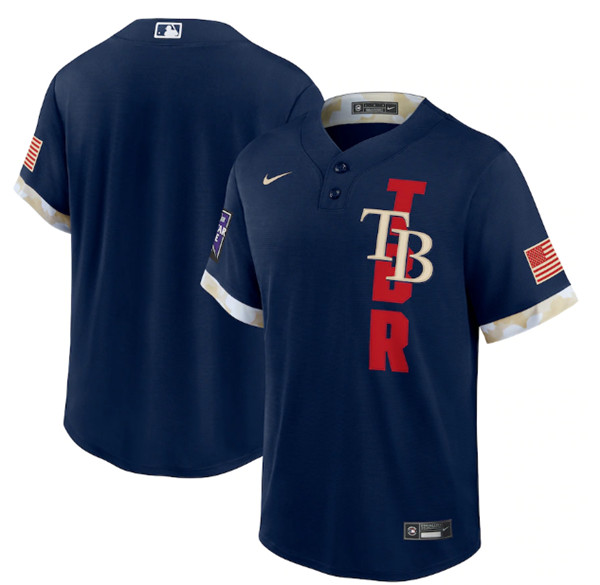 Personalized Men’s Tampa Bay Rays Blank 2021 Navy All-Star Cool Base Stitched MLB Jersey
