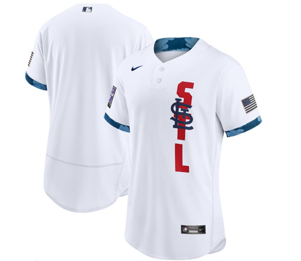 Personalized St. Louis Cardinals Blank 2021 White All-Star Flex Base Stitched MLB Jersey