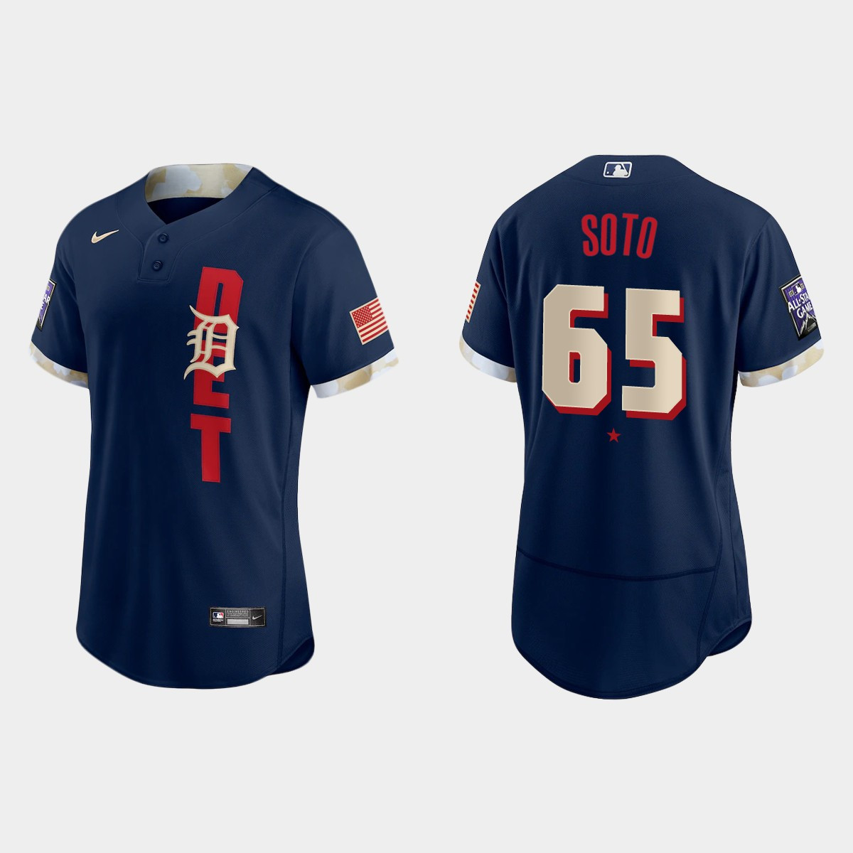 Personalized Detroit Tigers #65 Gregory Soto 2021 Mlb All Star Game Authentic Navy Jersey