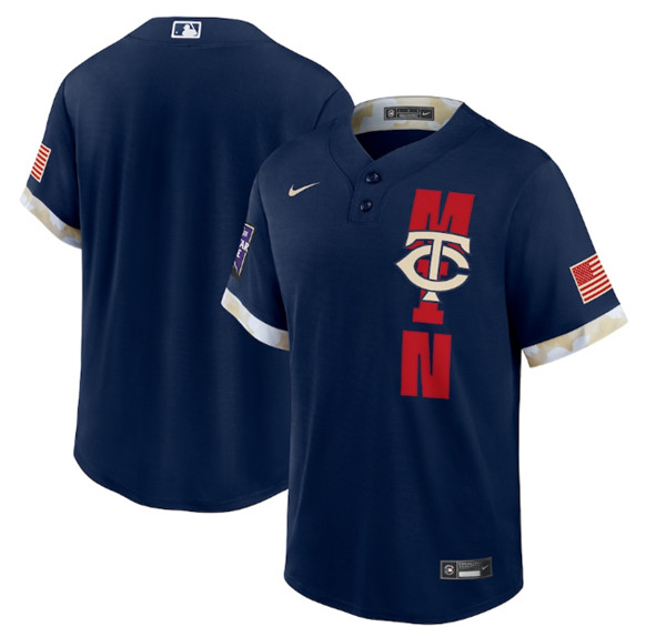 Personalized Men’s Minnesota Twins Blank 2021 Navy All-Star Cool Base Stitched MLB Jersey
