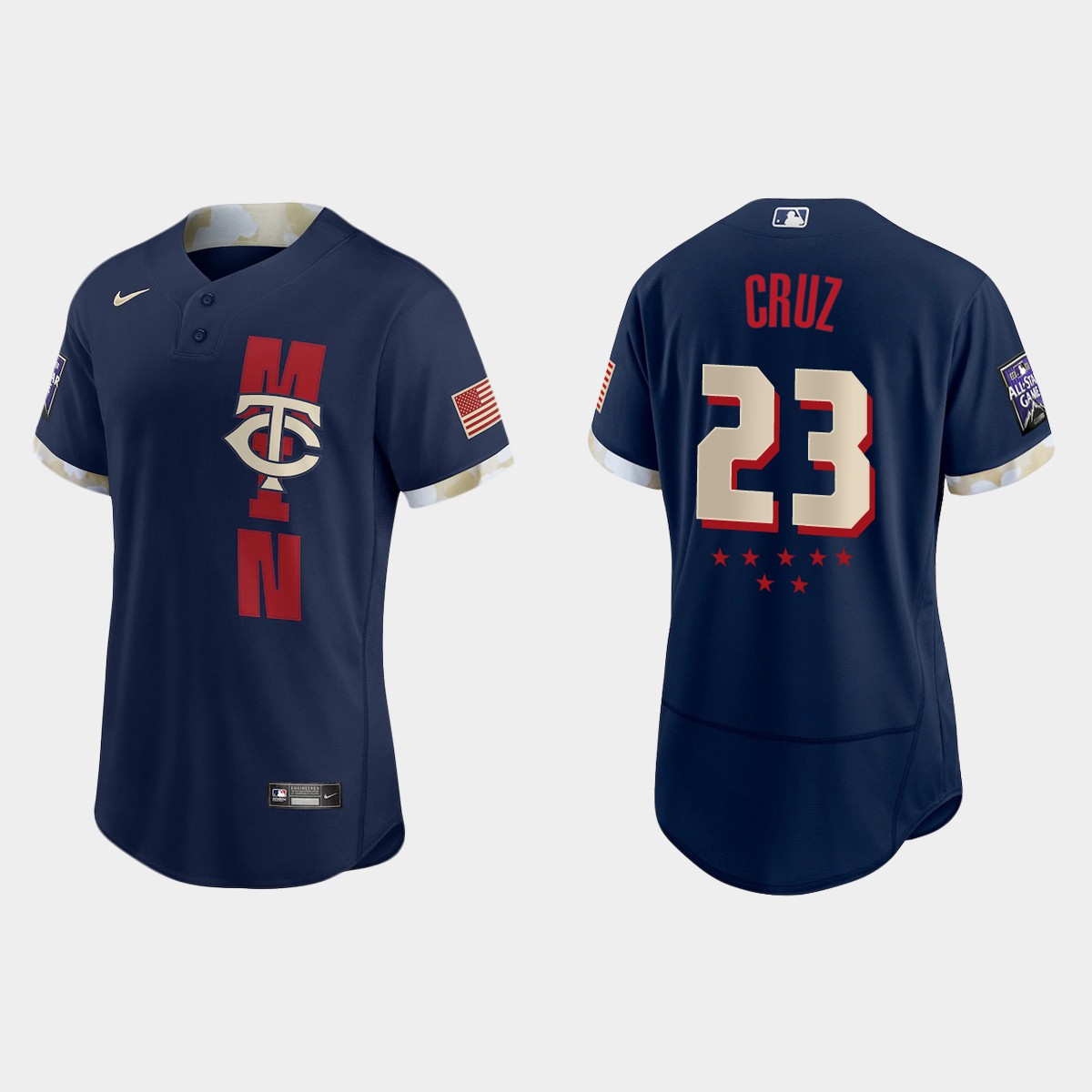 Personalized Minnesota Twins #23 Nelson Cruz 2021 Mlb All Star Game Authentic Navy Jersey