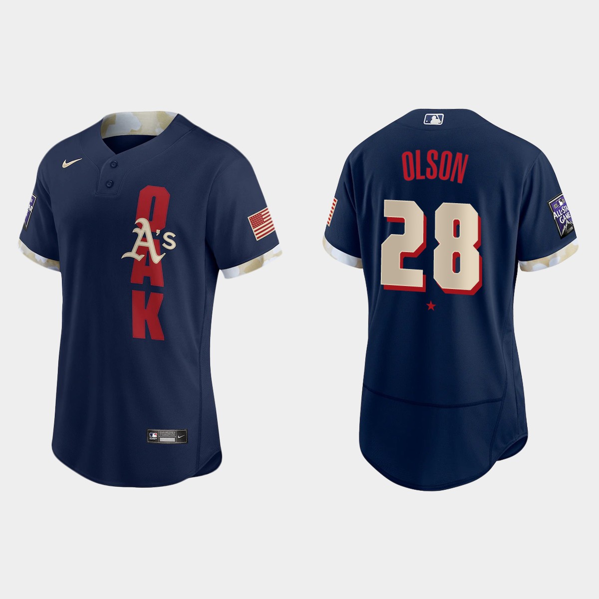Personalized Oakland Athletics #28 Matt Olson 2021 Mlb All Star Game Authentic Navy Jersey