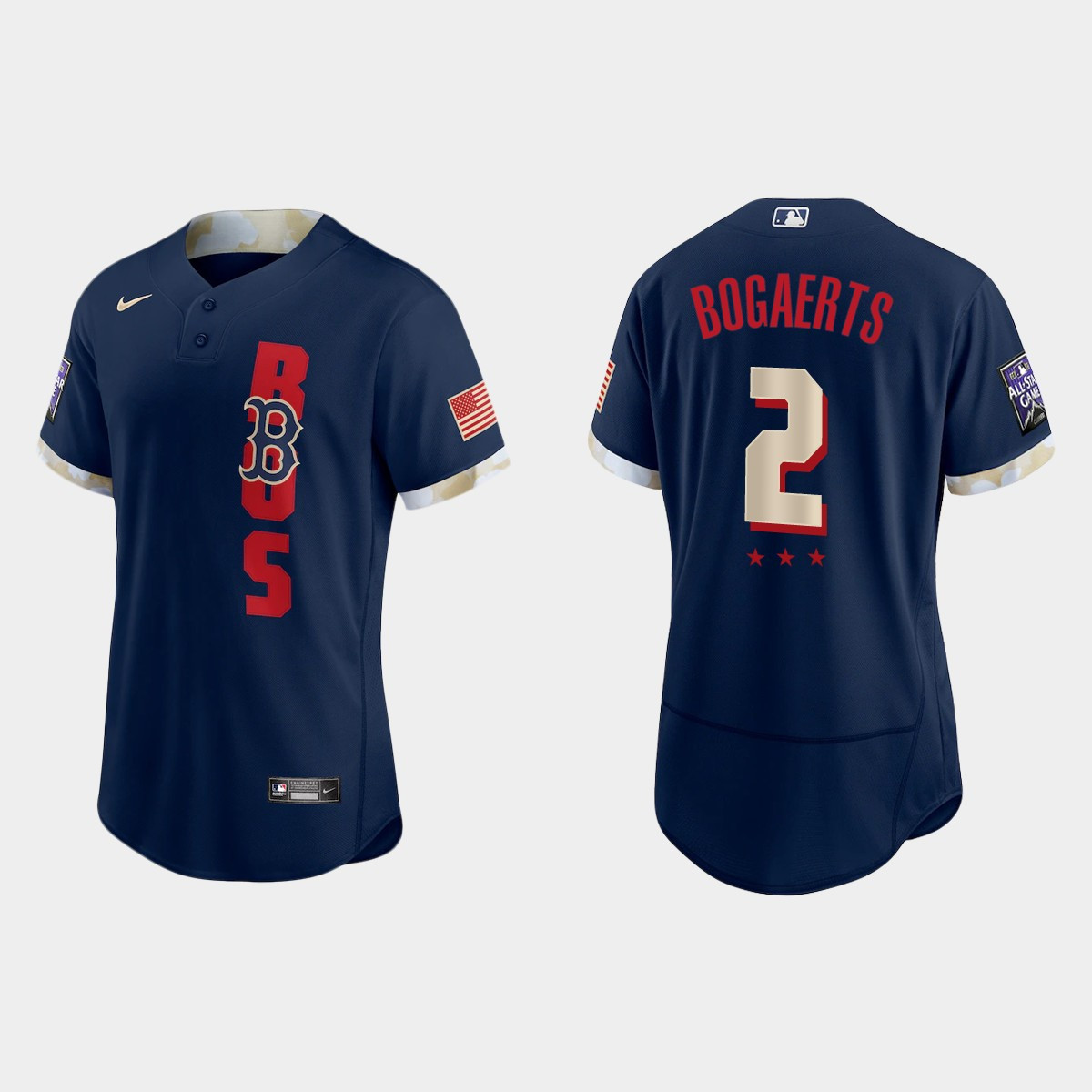 Personalized Boston Red Sox #2 Xander Bogaerts 2021 Mlb All Star Game Authentic Navy Jersey