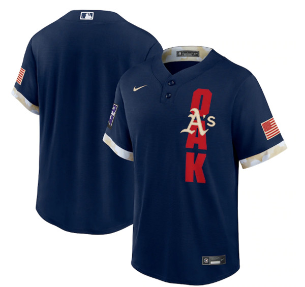 Personalized Men’s Oakland Athletics Blank 2021 Navy All-Star Cool Base Stitched MLB Jersey