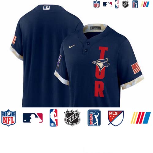Personalized Men’s Toronto Blue Jays Blank 2021 Navy All-Star Cool Base Stitched MLB Jersey