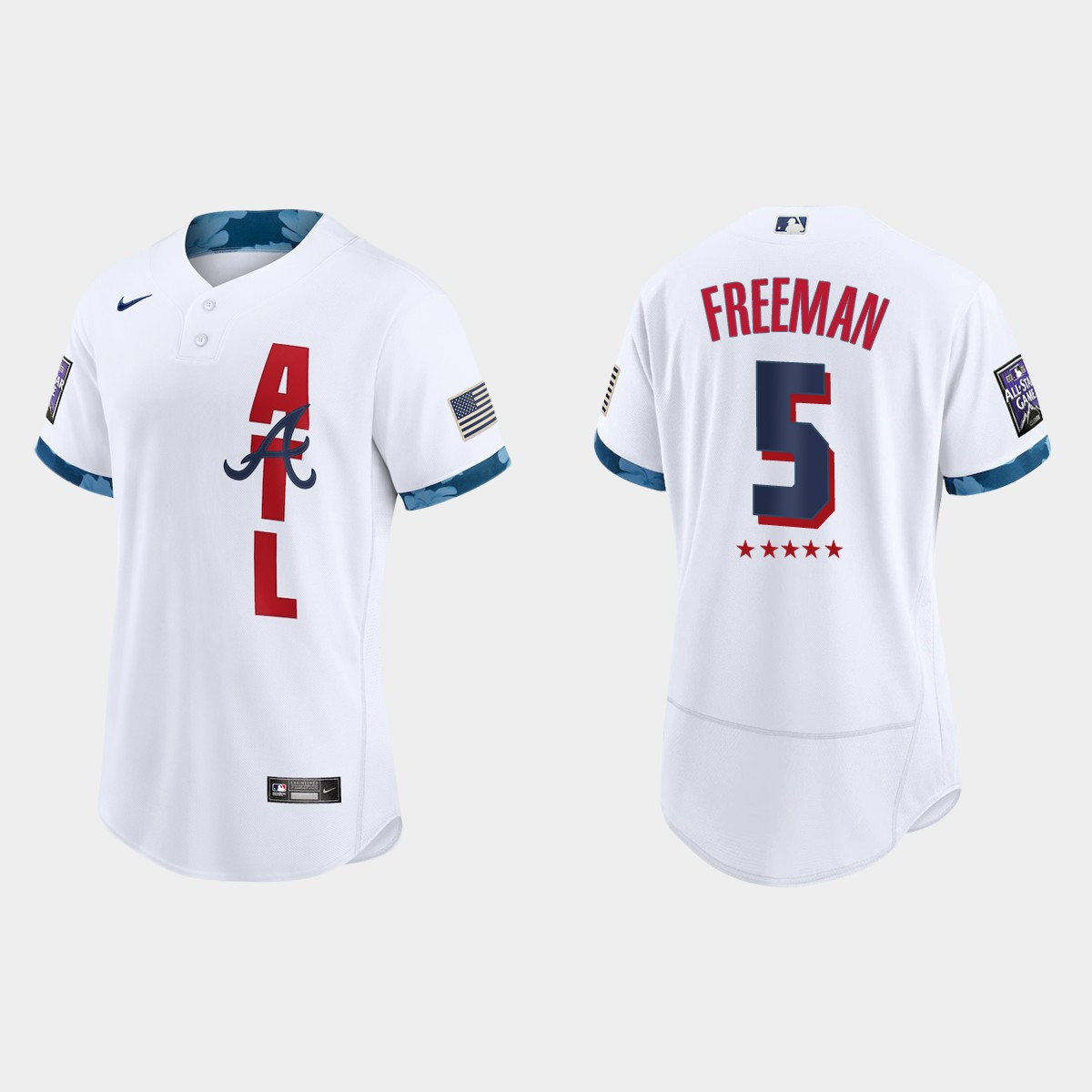 Personalized Atlanta Braves #5 Freddie Freeman 2021 Mlb All Star Game Authentic White Jersey
