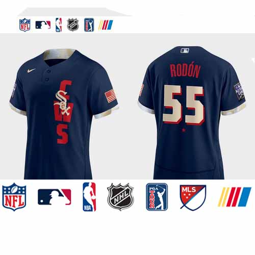 Personalized Chicago White Sox #55 Carlos Rodon 2021 Mlb All Star Game Authentic Navy Jersey