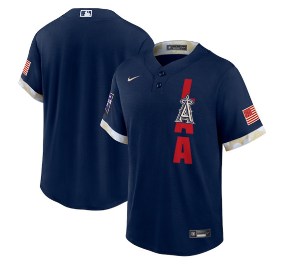Personalized Men’s Los Angeles Angels Blank 2021 Navy All-Star Cool Base Stitched MLB Jersey