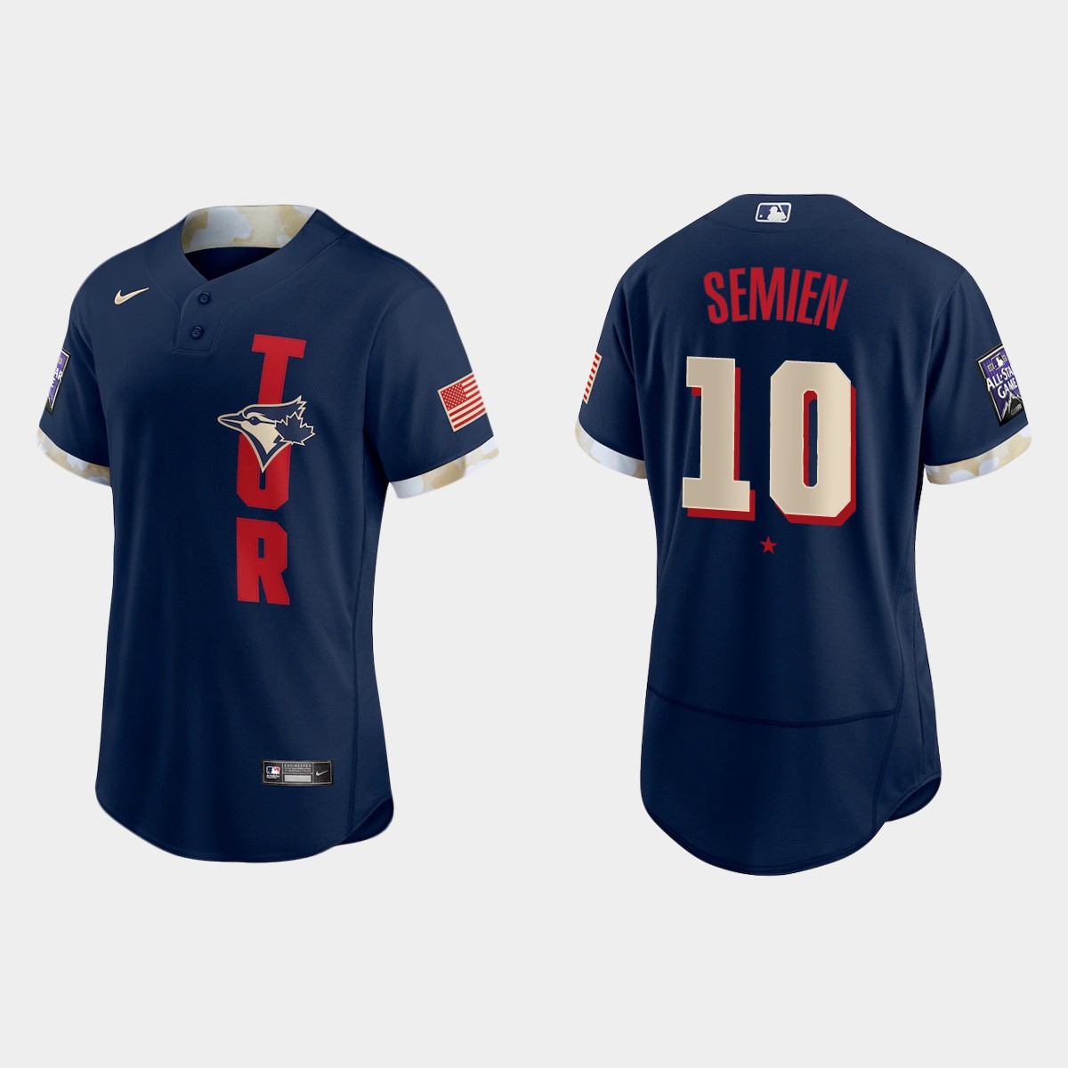 Personalized Toronto Blue Jays #10 Marcus Semien 2021 Mlb All Star Game Authentic Navy Jersey