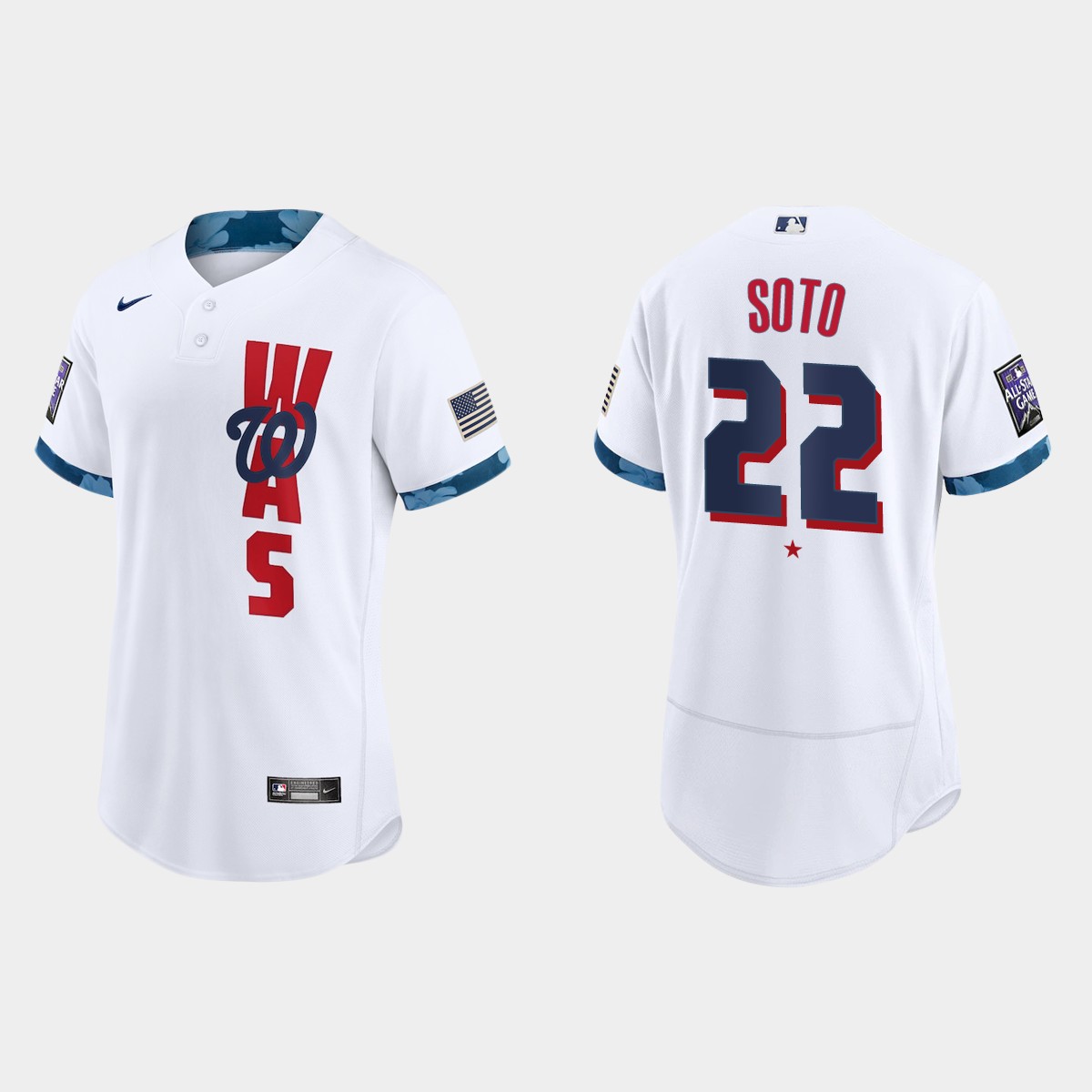Personalized Washington Nationals #22 Juan Soto 2021 Mlb All Star Game Authentic White Jersey