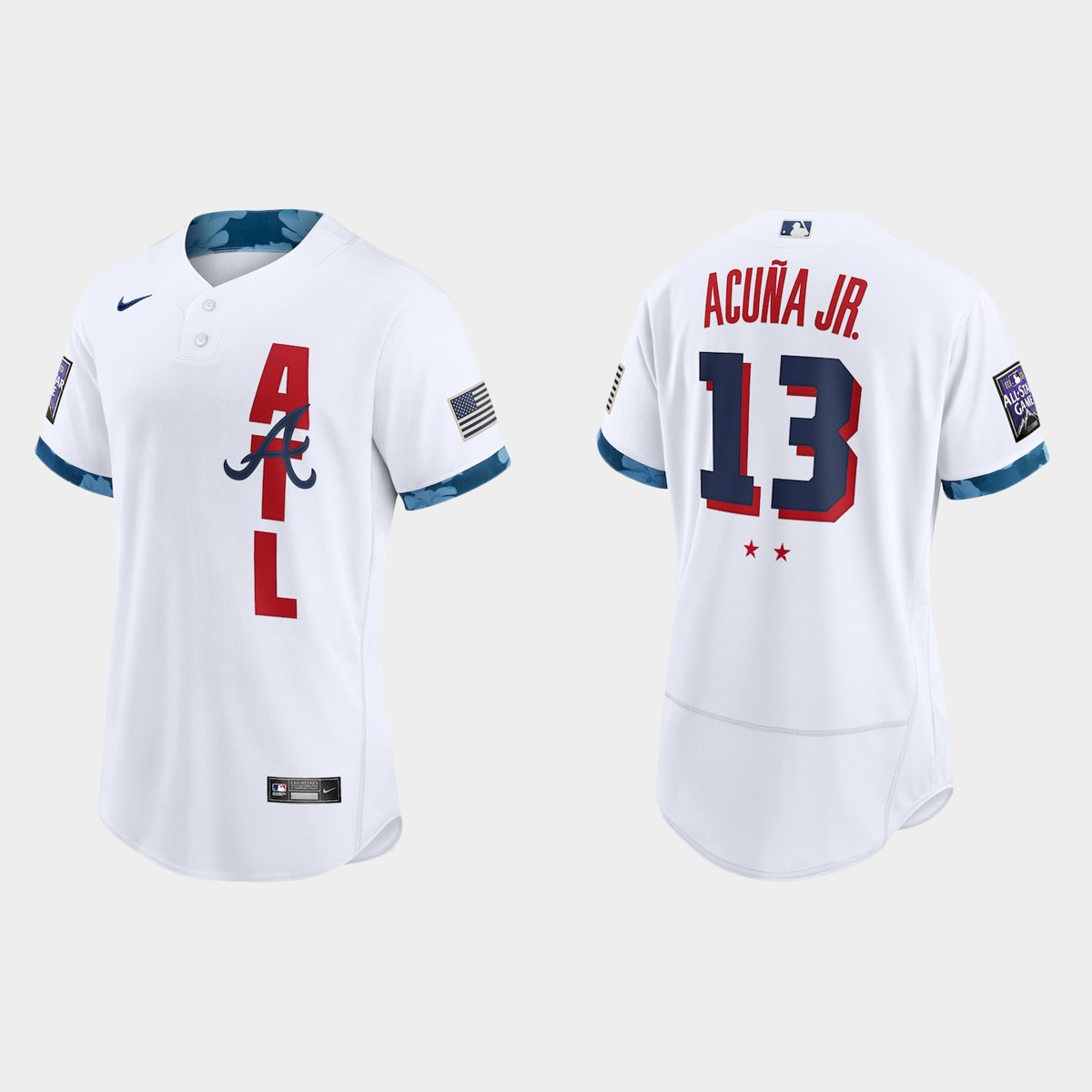 Personalized Atlanta Braves #13 Ronald Acuna Jr. 2021 Mlb All Star Game Authentic White Jersey