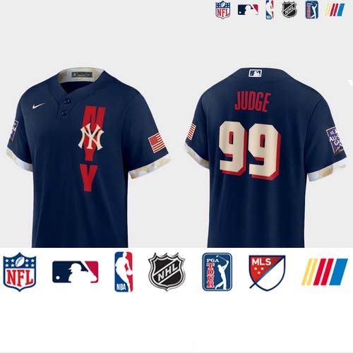 Personalized New York Yankees #99 Aaron Judge 2021 Mlb All Star Game Fan’s Version Navy Jersey